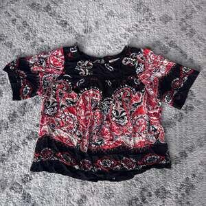 LOFT Paisley Short Sleeve Blouse Top